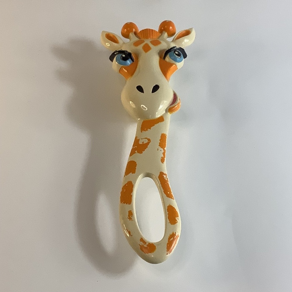 VTG 1977 Avon Giraffe Bath Brush Plastic‎ Animal Handle Kids Bathroom Decor